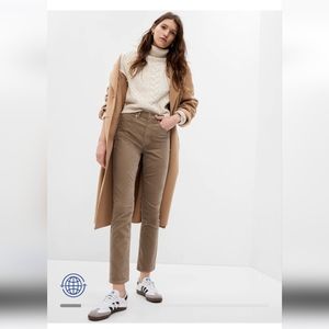 High Rise Velvet Vintage Slim Jeans with Washwell Taupe Brown 29R